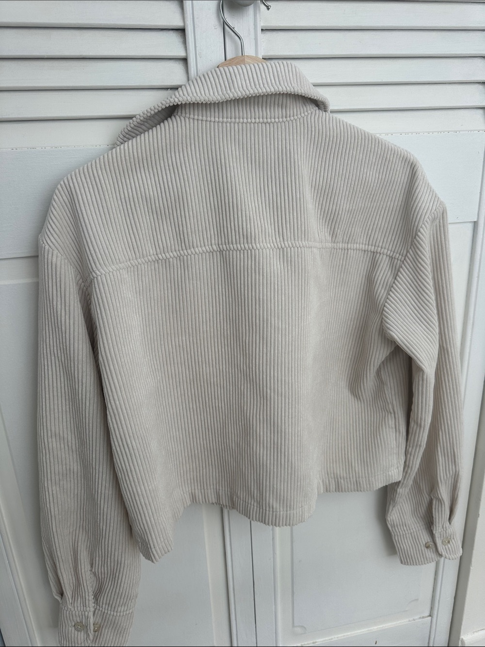 twik Cream Corduroy Button-Front Jacket - Picture 7 of 8